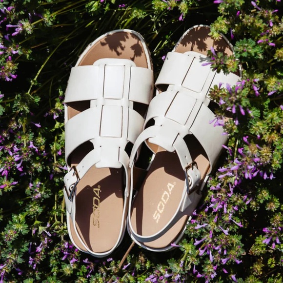 Soda Shoes - COPY - Soda Shoes McLean Fisherman Platform Sandals for Women in Bone Off White